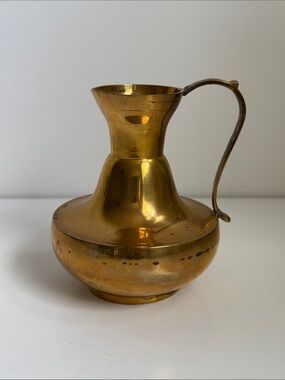 Vintage Solid Brass Pitcher Ewer Vase Decorative Rustic‎ Boho Farmhouse